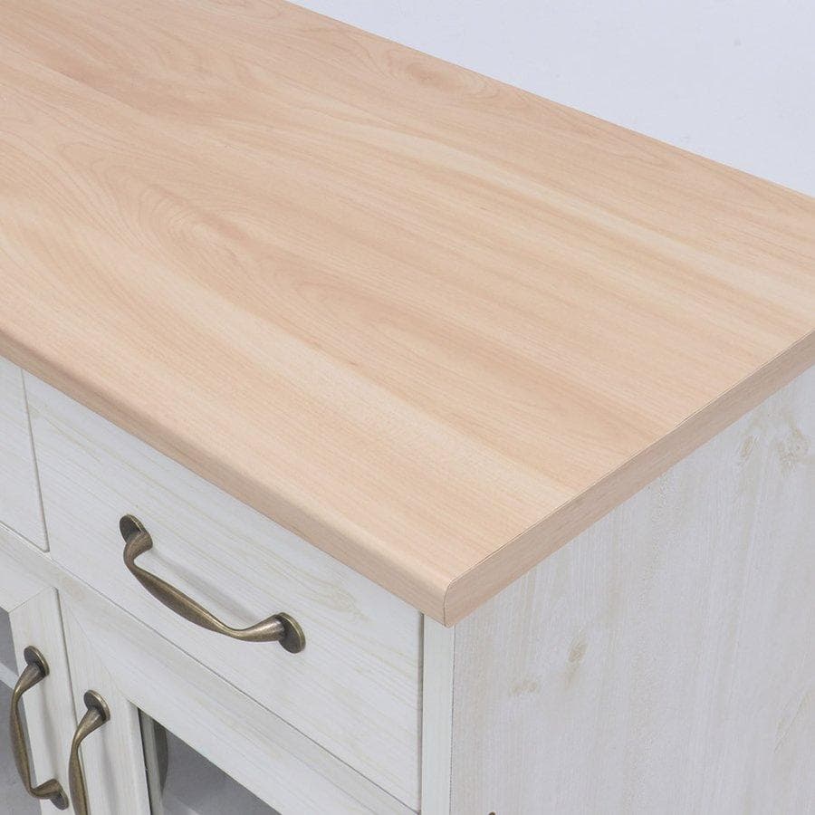 キッチンカウンター 食器棚 ナチュラルホワイト 幅120cm - 通販