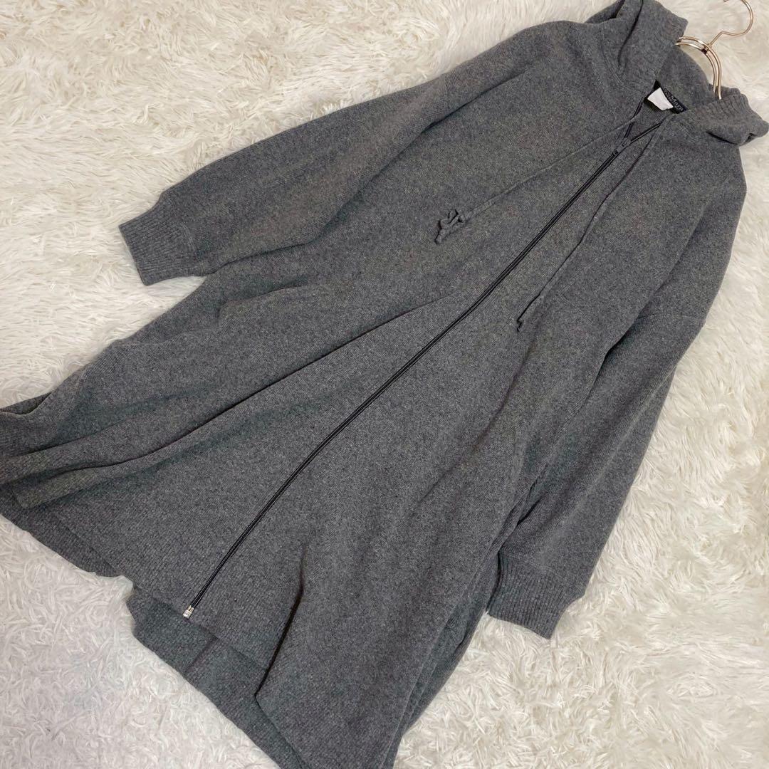 WEEKEND LINE Max Mara ロングニットパーカー グレー FFREE SIZE・MAXMARA WEEKEND LINE