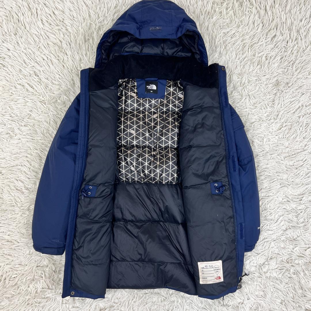 美品》ノースフェイス ロングダウンコートキッズ150ブラック
