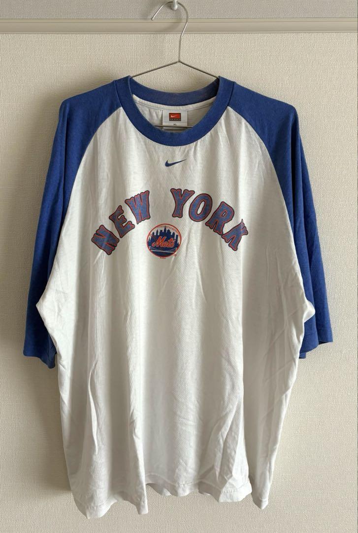 Nike Mets MLB 00sメキシコ製 ラグラン Tシャツ M 希少