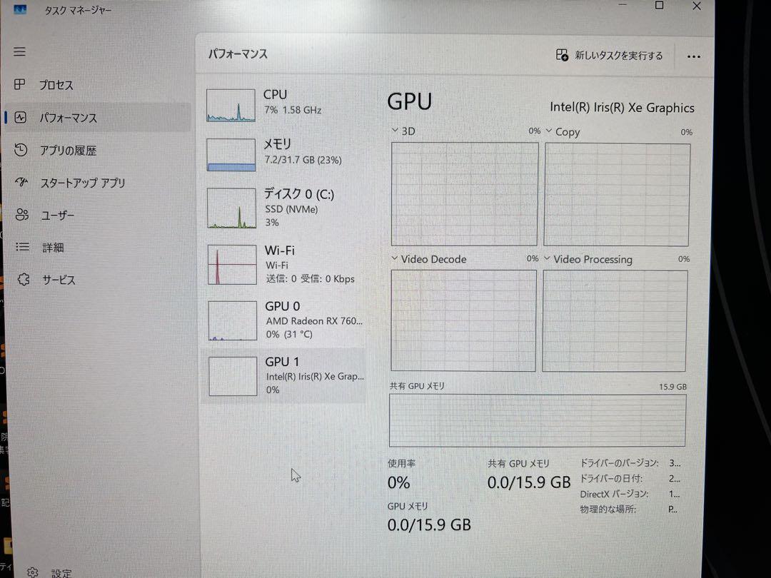 GPD G1 外付けeGPU RX7600M XT 2023