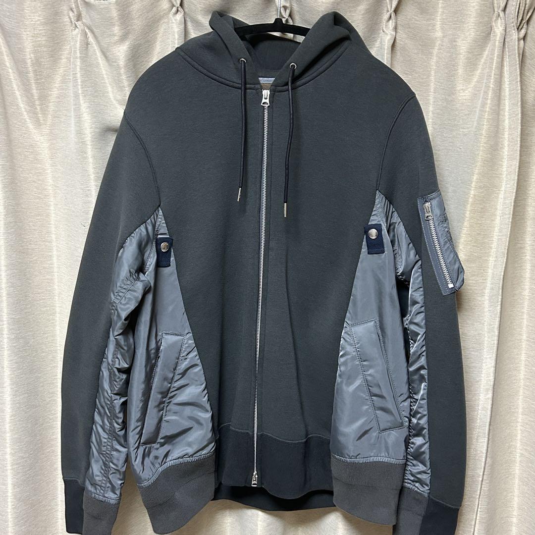 SACAI Sponge Sweat x Nylon Twill Hoodie - メルカリ