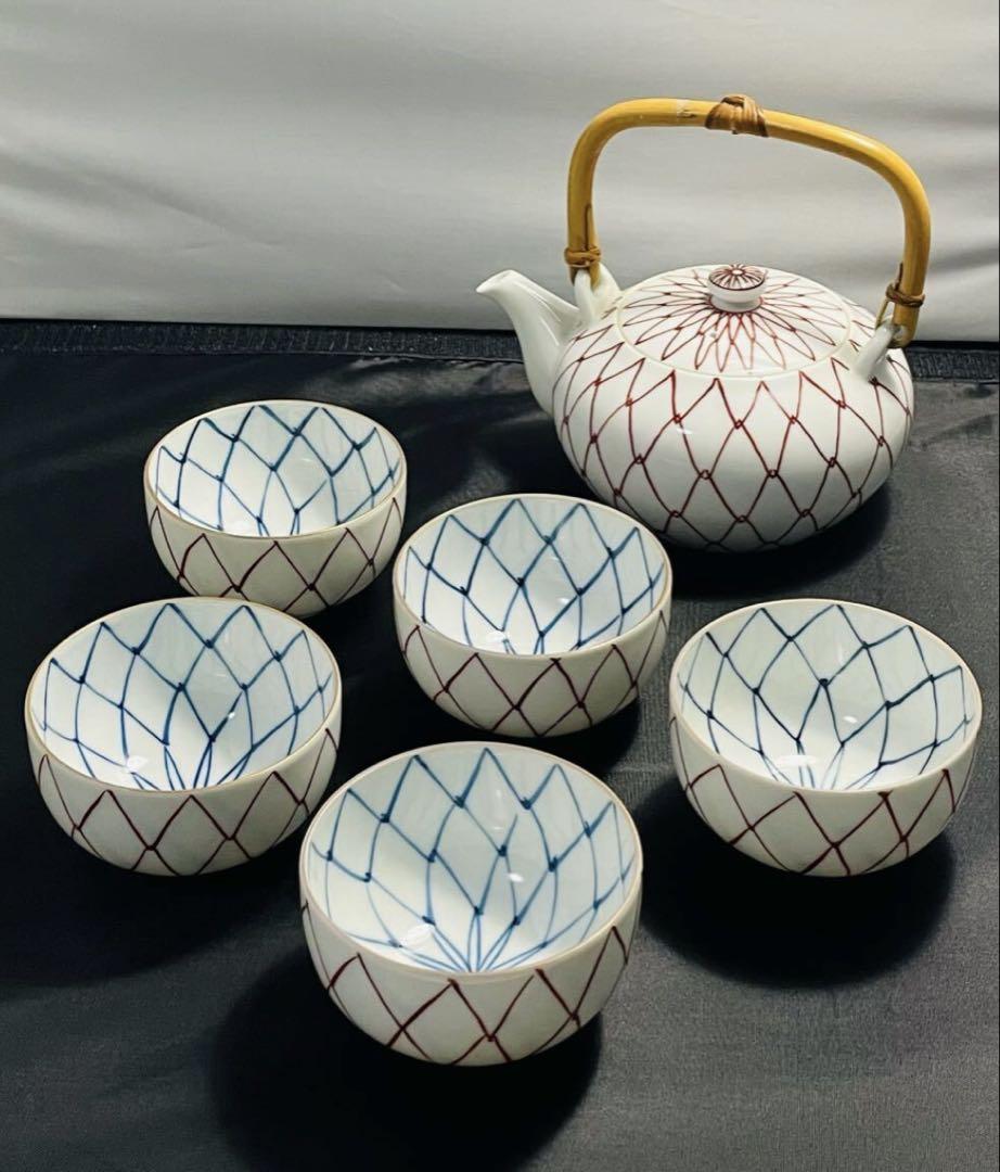 有田焼　伝平作　網手茶器セット
