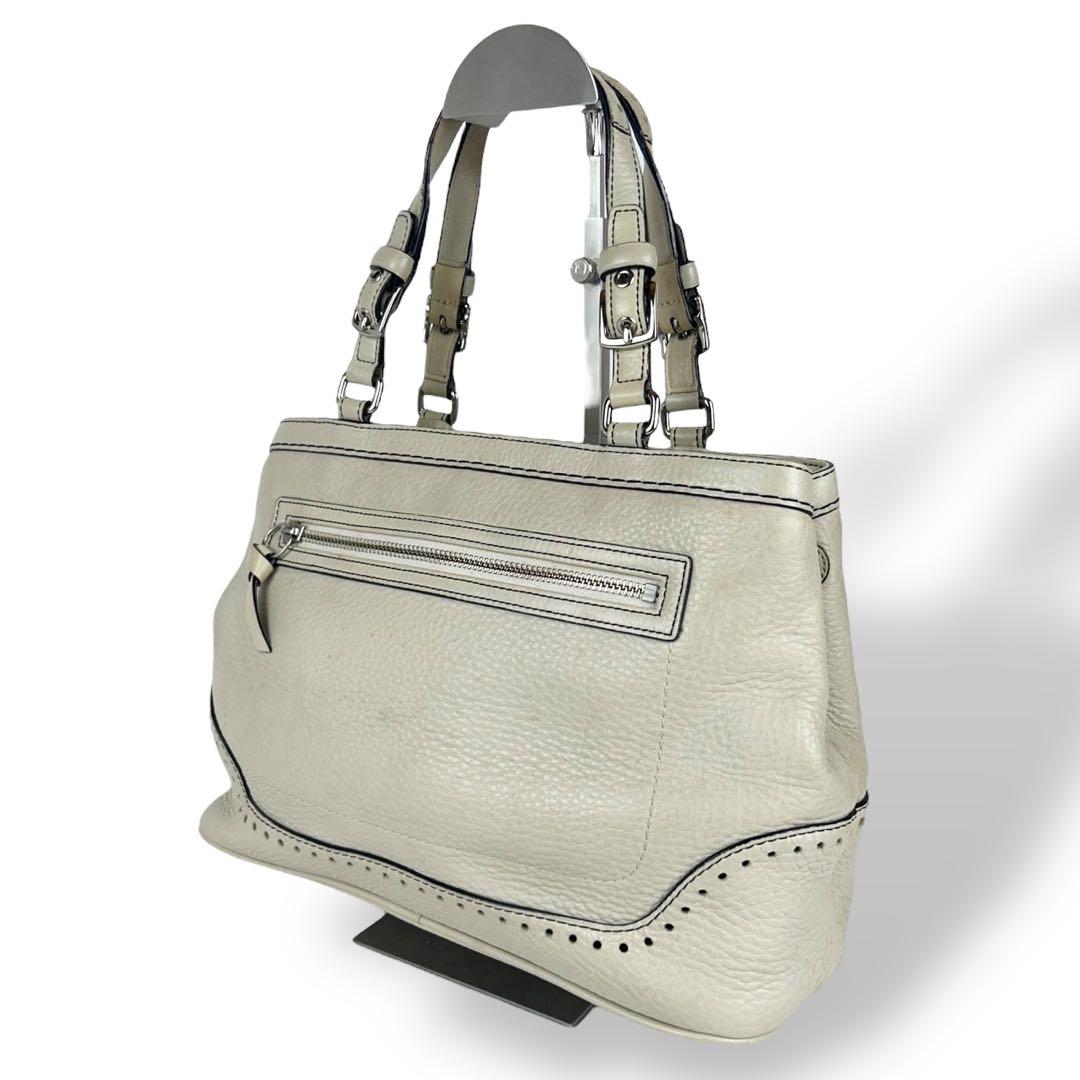 【メーカー再生品】 レザー トートバッグ 美品】コーチ ホワイト 5055 アイボリー バッグ