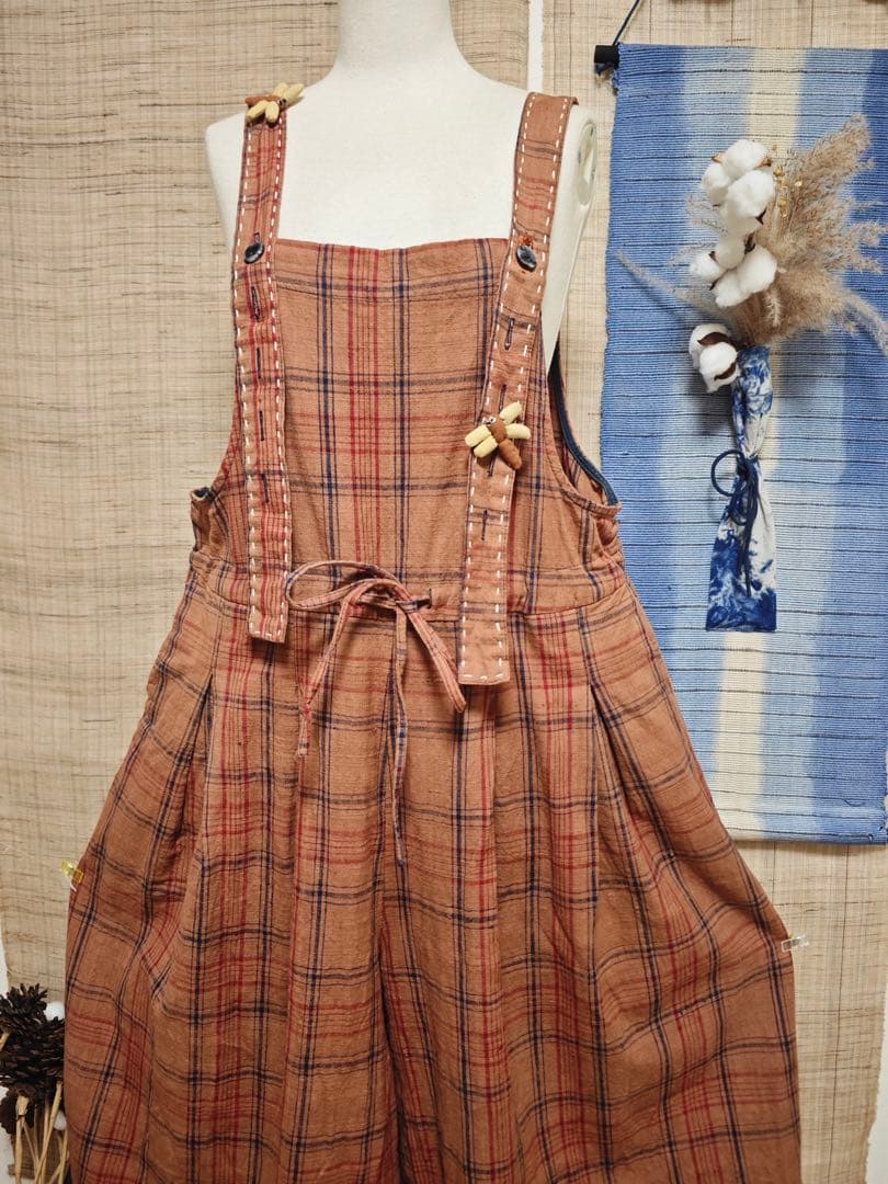 古布リメイク サロペットパンツ