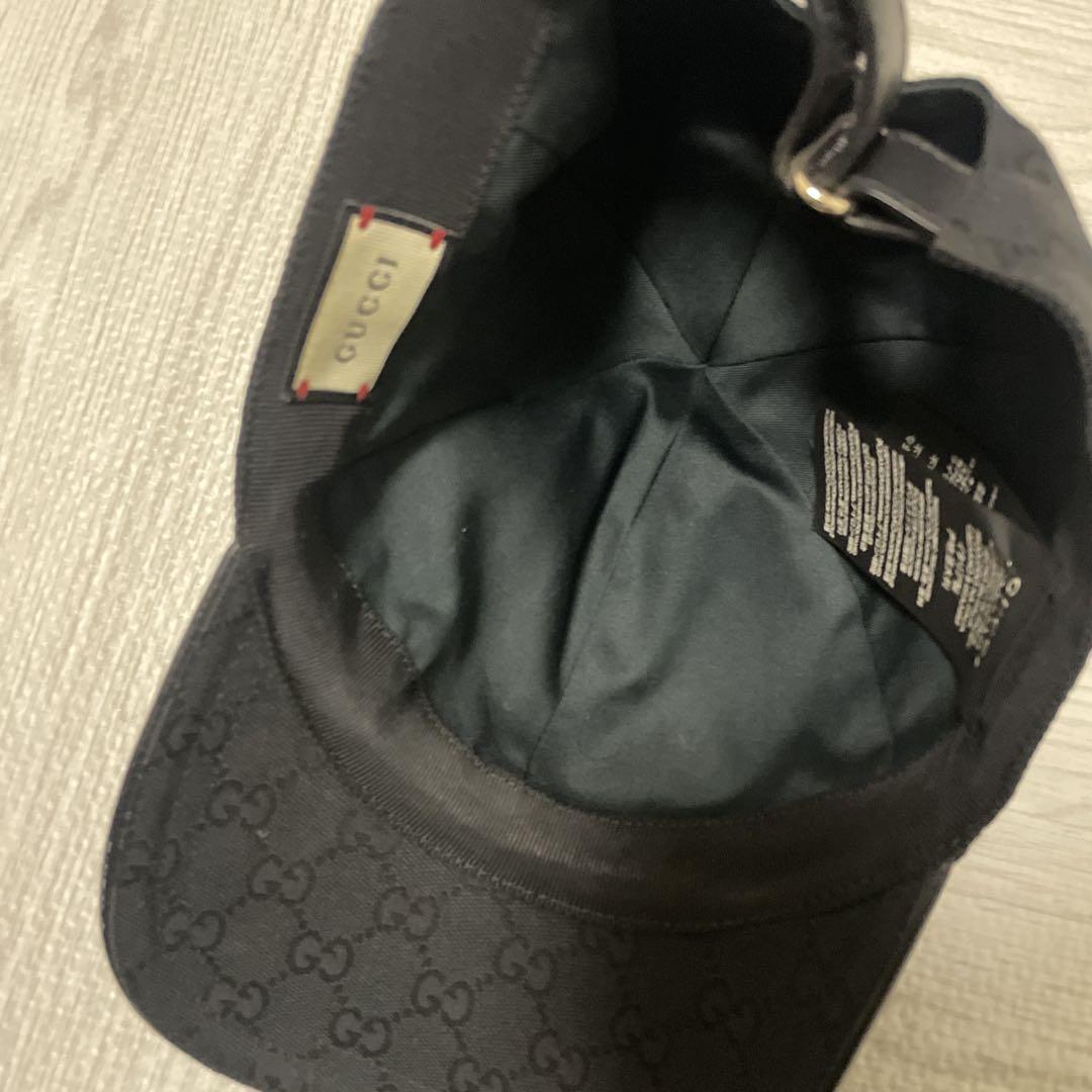 GUCCI ブラック GGパターン キャップ