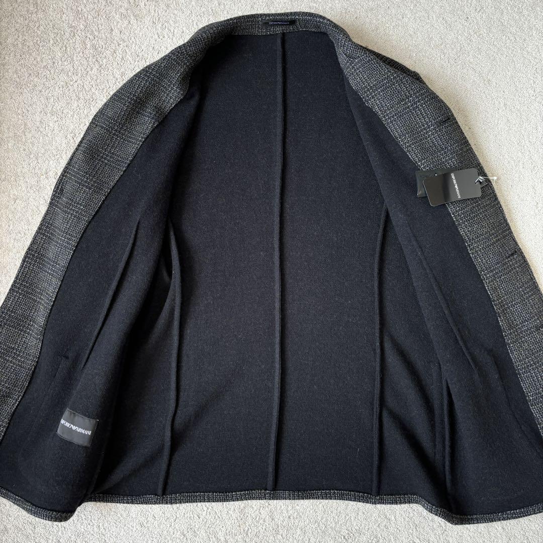 新品 タグ付き エンポリオアルマーニ 1枚仕立て ジャケット 黒タグ チェック