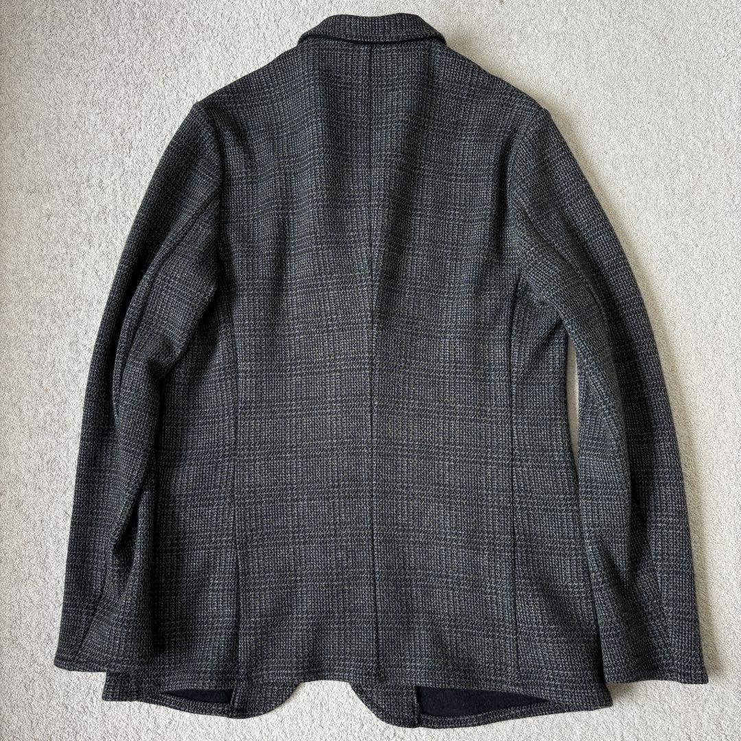 新品 タグ付き エンポリオアルマーニ 1枚仕立て ジャケット 黒タグ チェック