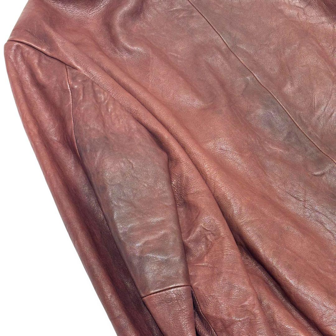 ever ジップアップパーカー ジャケット ラムレザー ナッパ加工 Ｌサイズ