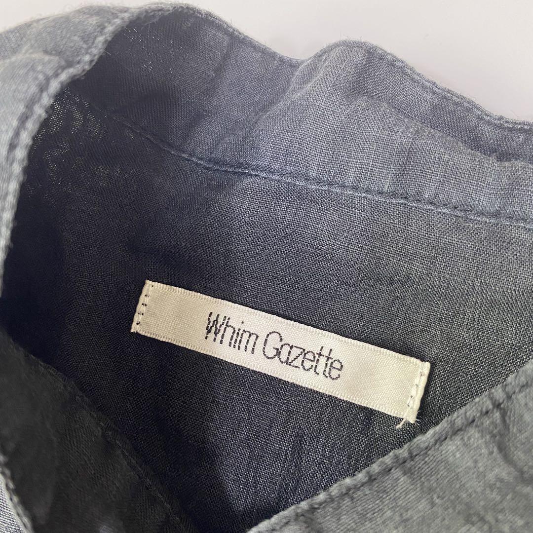 Whim Gazette 1.9万円 リネン 麻 バンドカラー シャツ ラミー