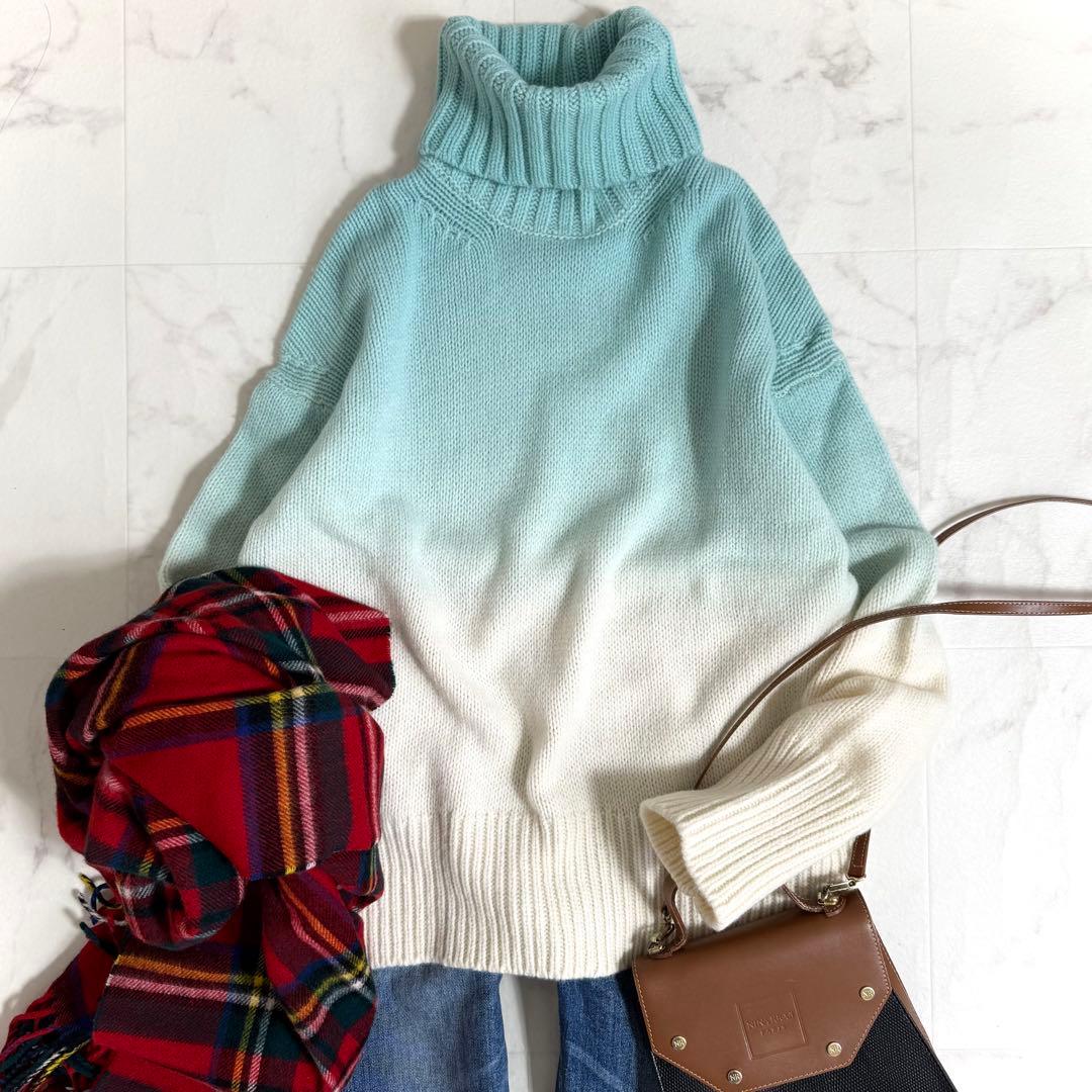 ギャルリーヴィー ファインウールグラデーションニット 定価3.5万円 SIZE GALERIE VIE