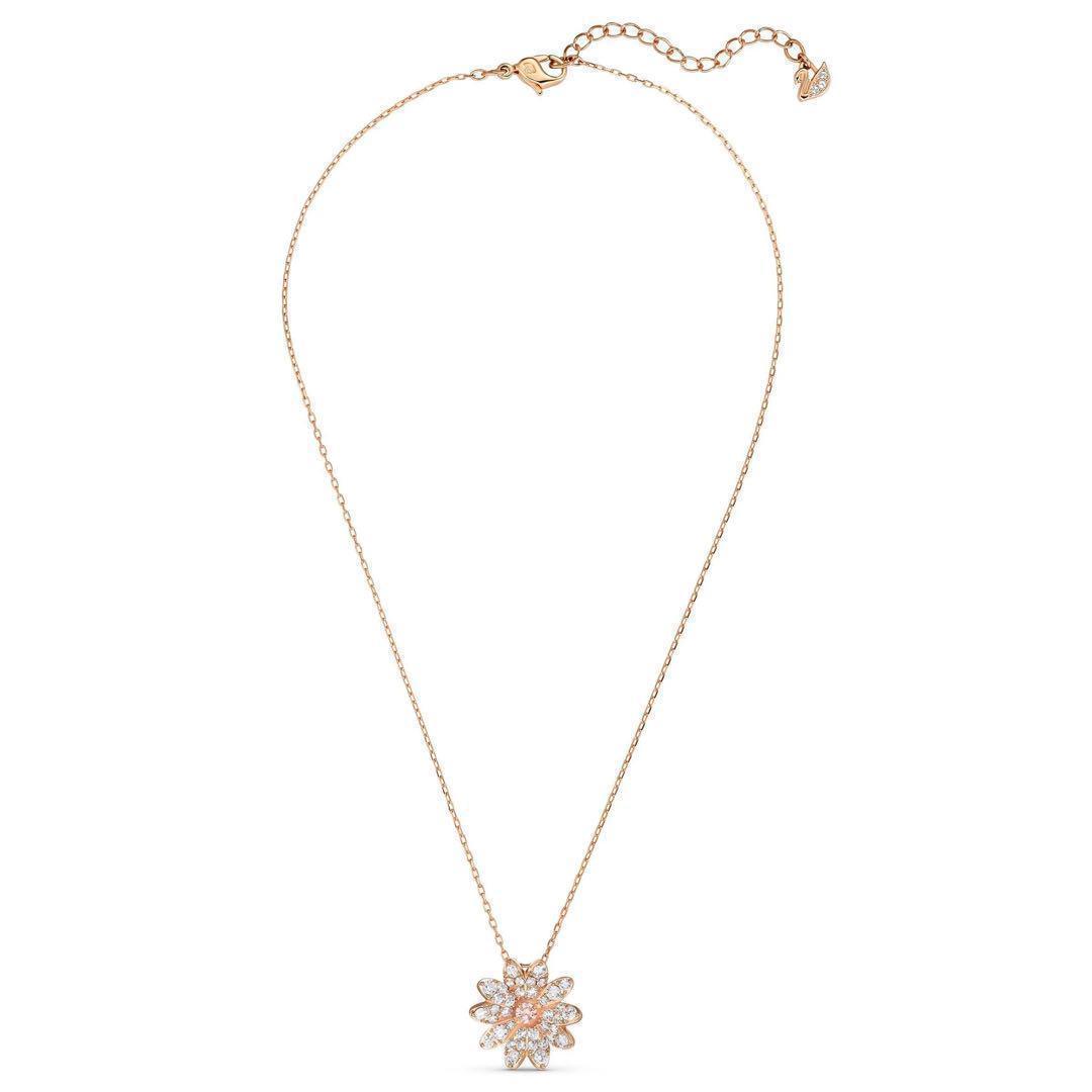 美品 スワロフスキー Eternal Flower ネックレス ローズゴールド