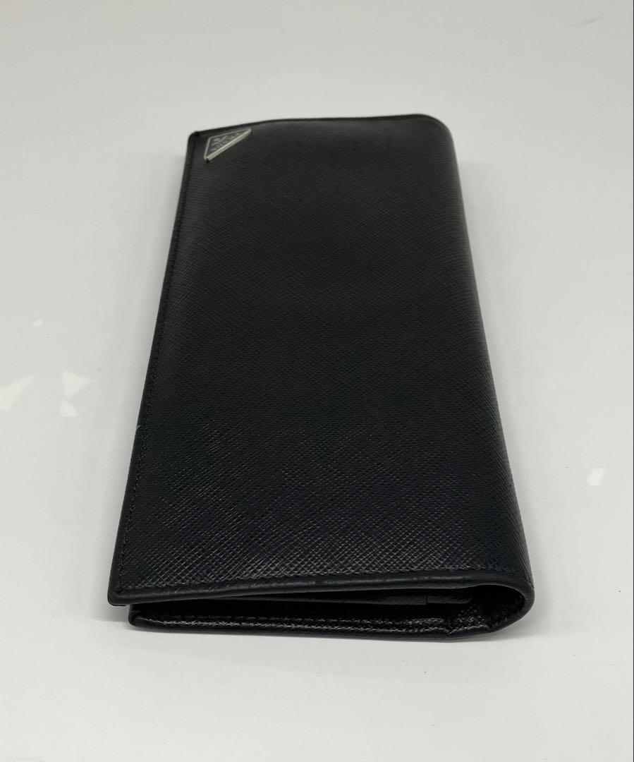 ⭐️ 美品 プラダ サフィアーノ トライアングル 二つ折り長財布 ブラック 鑑定済