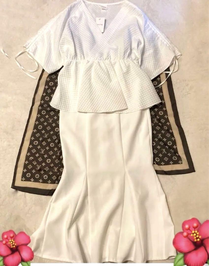 【新品】meing. ミイン ジャガード ワッフル ペプラム ロングワンピース