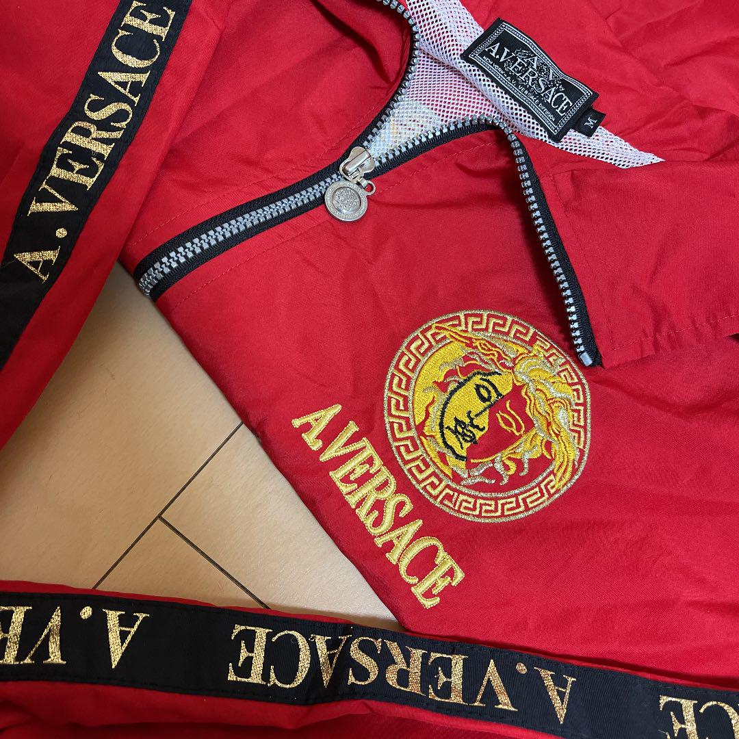 得価大特価 A.VERSACE ヴェルサーチ ナイロンジャケット 刺繍 ラインテープ yEsw3-m17840164888 最安値正規品