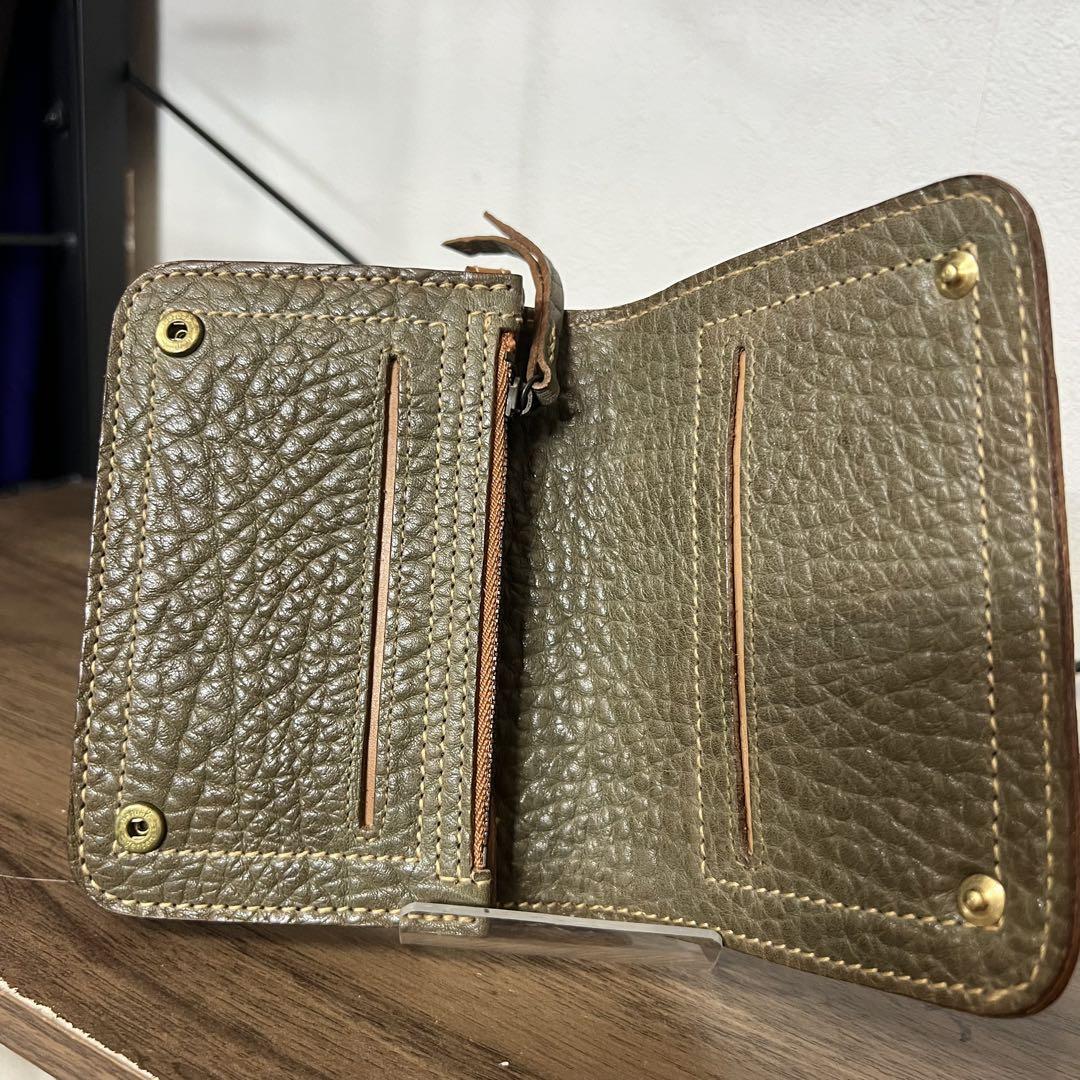 genten オリーブグリーン 折り財布