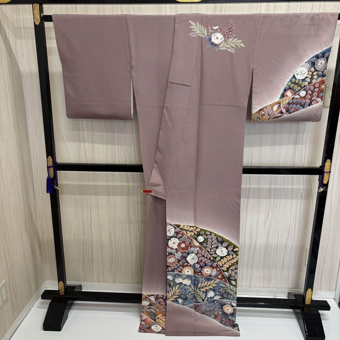 桐屋 翠山工房 辻ヶ花絞り 裄68.5 トールサイズ 付下げ AK-3691
