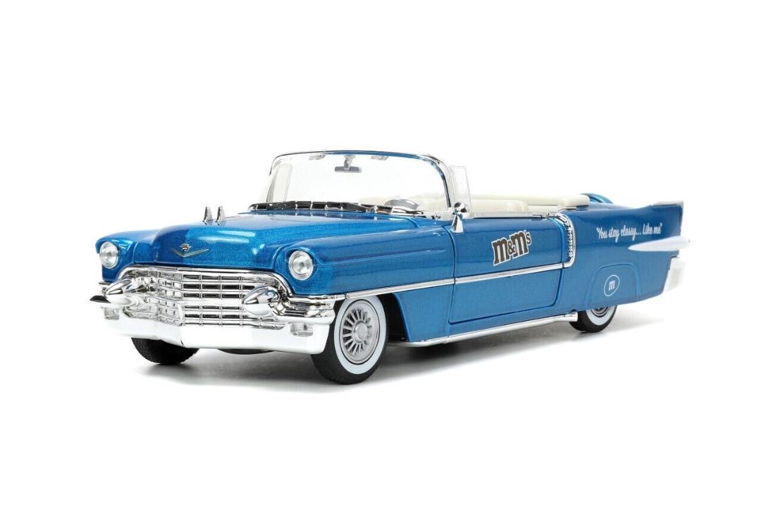 JD HR 1/24 M&M's 1956 キャデラック with BLUE 1956 Cadillac with Blue M&M's Figure 1:24 Scale Diecast