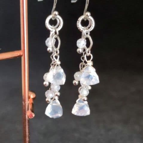 【現品のみ】宝石質ミルキークォーツ♡チャーム(シルバー)♡天然石 【現品のみ】宝石質ミルキークォーツ♡チャーム(シルバー)♡天然石