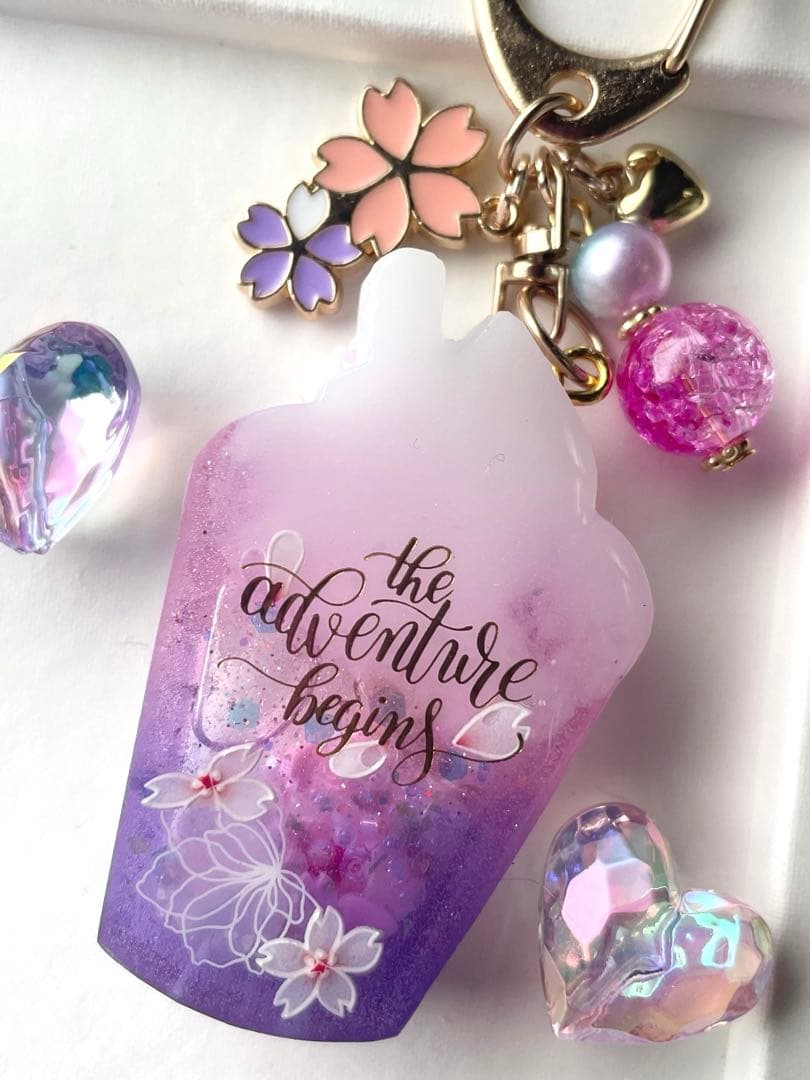 シャカシャカキーホルダー　夜桜ドリンクシェイカー