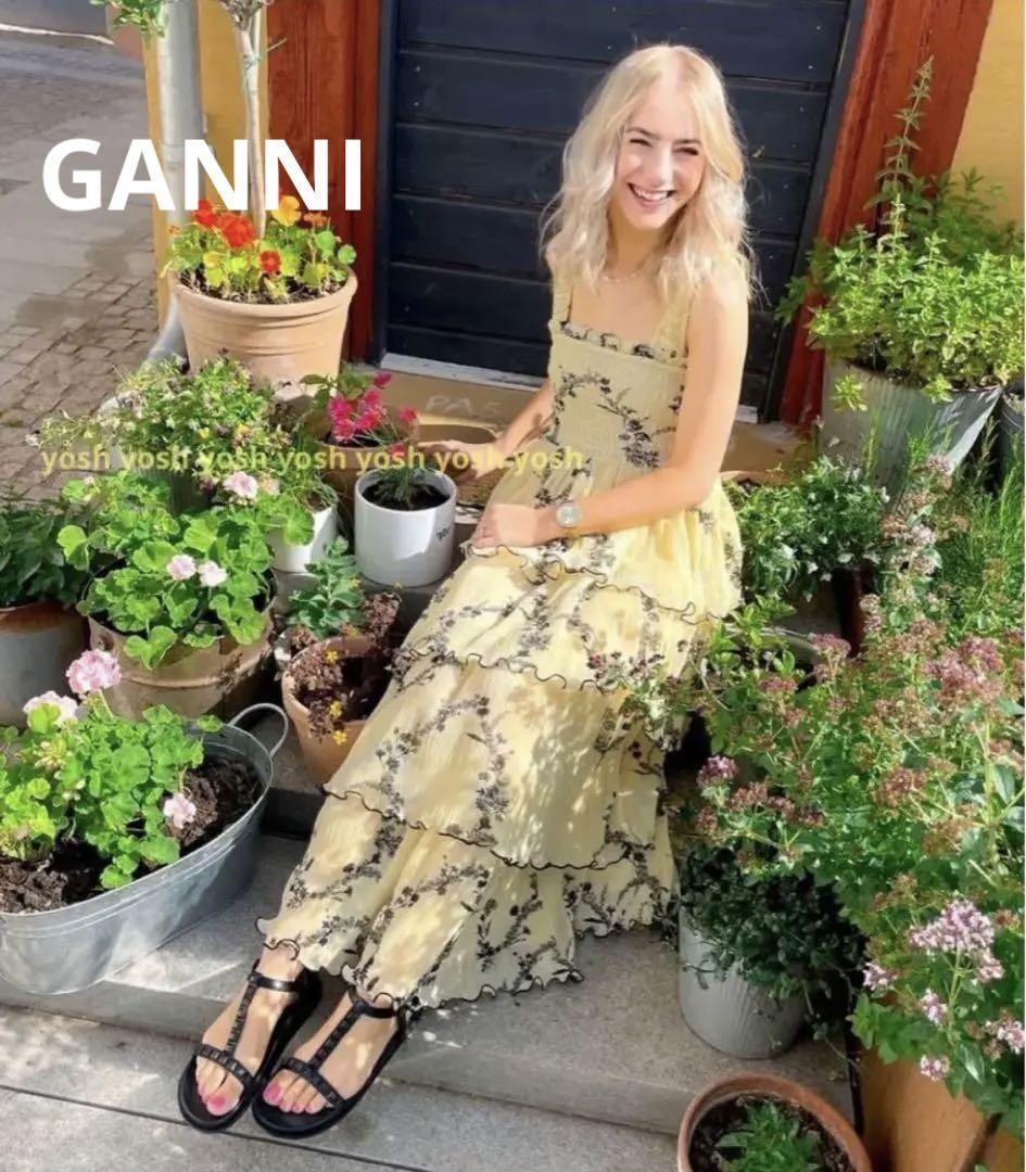 ティアード★プリーツ★ワンピース★ GANNI 楽天市場】GANNI ガニー ワンピース Pleated Georgette Flounce