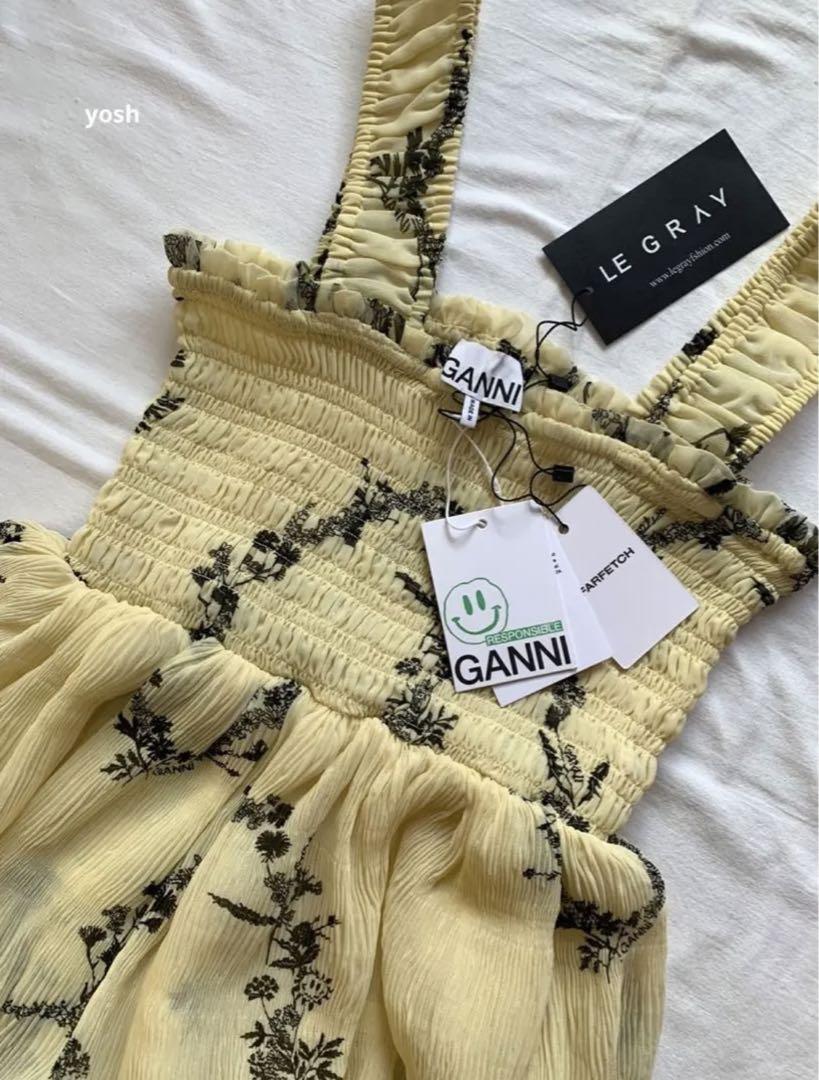 専用☆新品・未使用☆ GANNI イエロー ティアード ワンピース 36