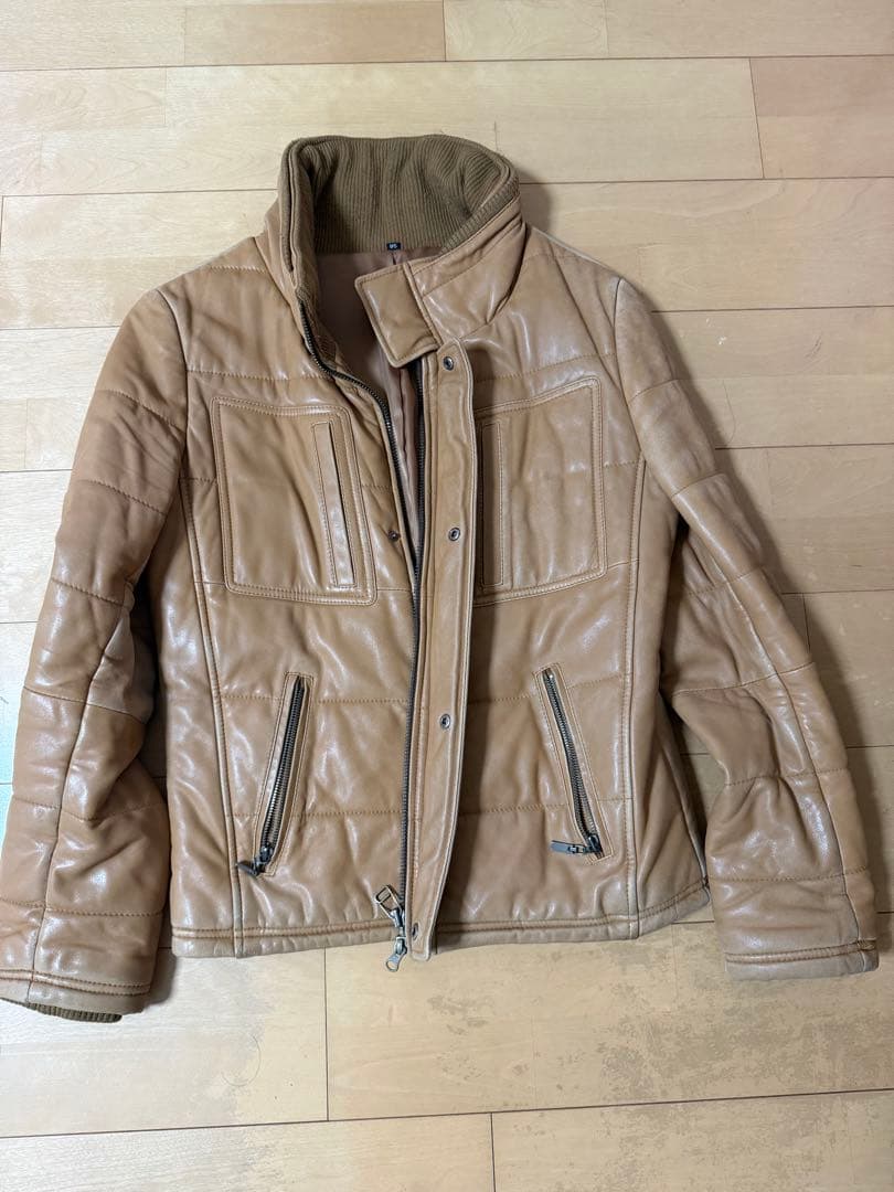 イタリア製 ベージュ レザージャケット【本革】