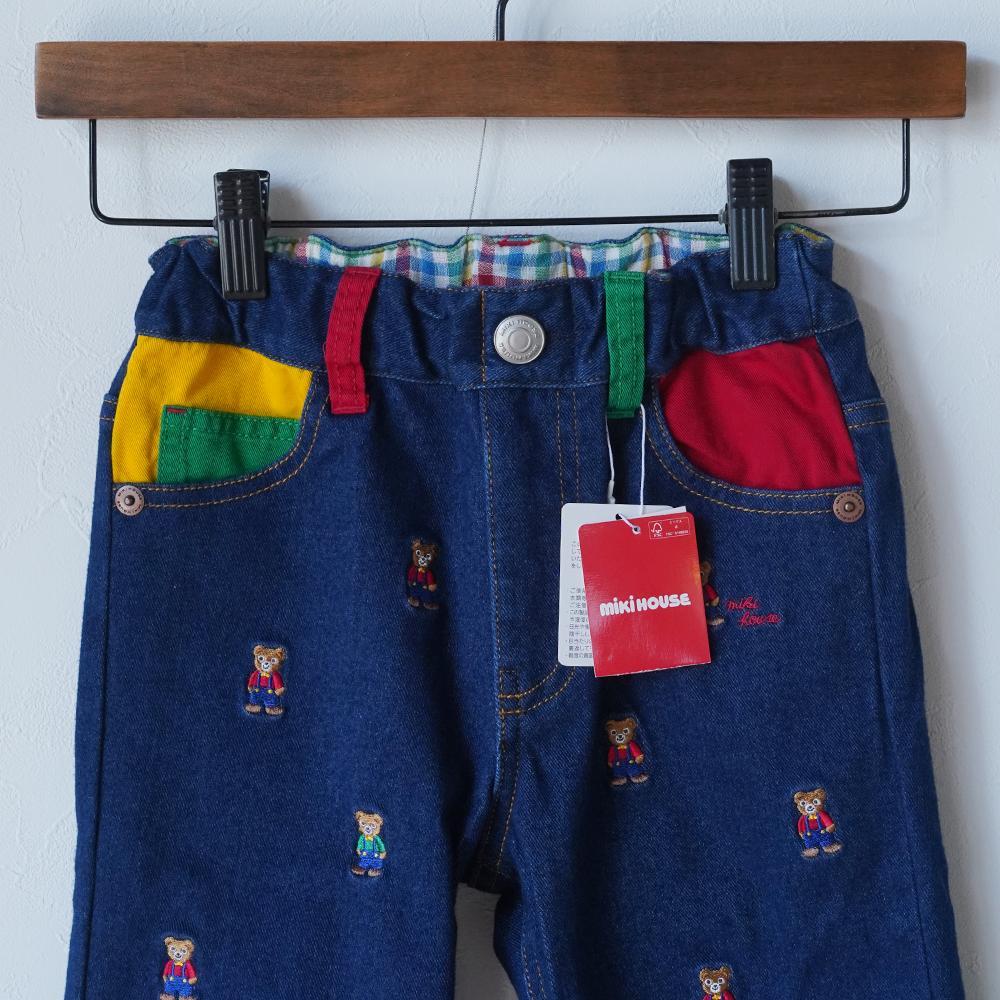 【新品未使用】ミキハウス 120 プッチー 刺繍 パンツ カラフル