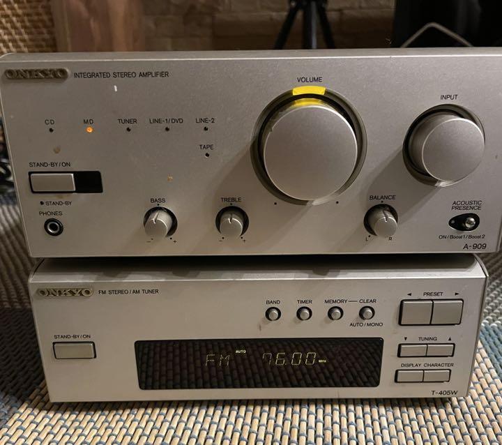 ONKYO A-909 S ,T-405W プリメインアンプ チューナー 人気の ONKYO A-909 S ,T-405W プリメインアンプ チューナー 人気の