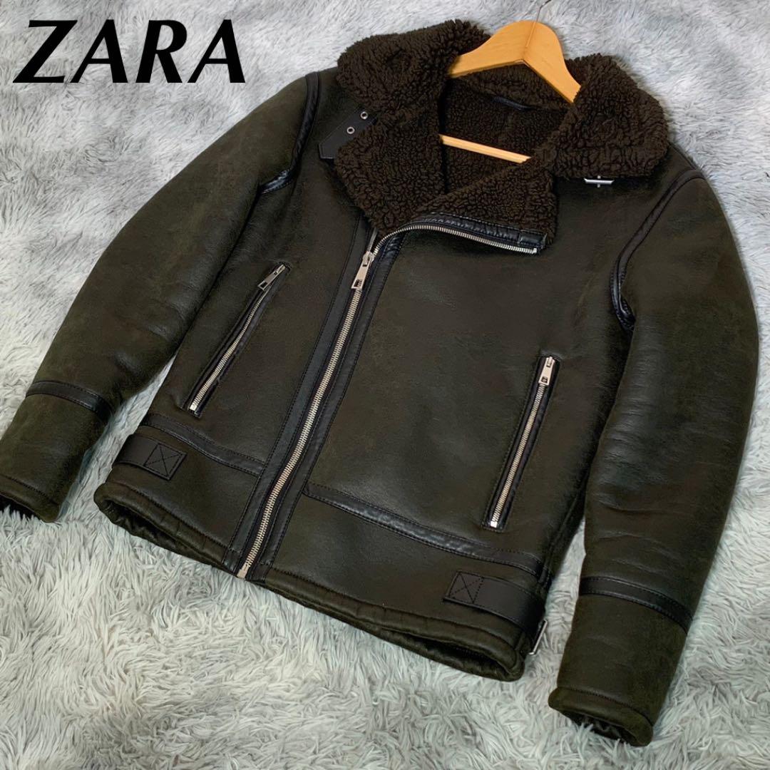 正規取扱店】 zara ボアジャケット ムートンジャケット - レザー 正規取扱店】 zara ボアジャケット ムートンジャケット - レザー