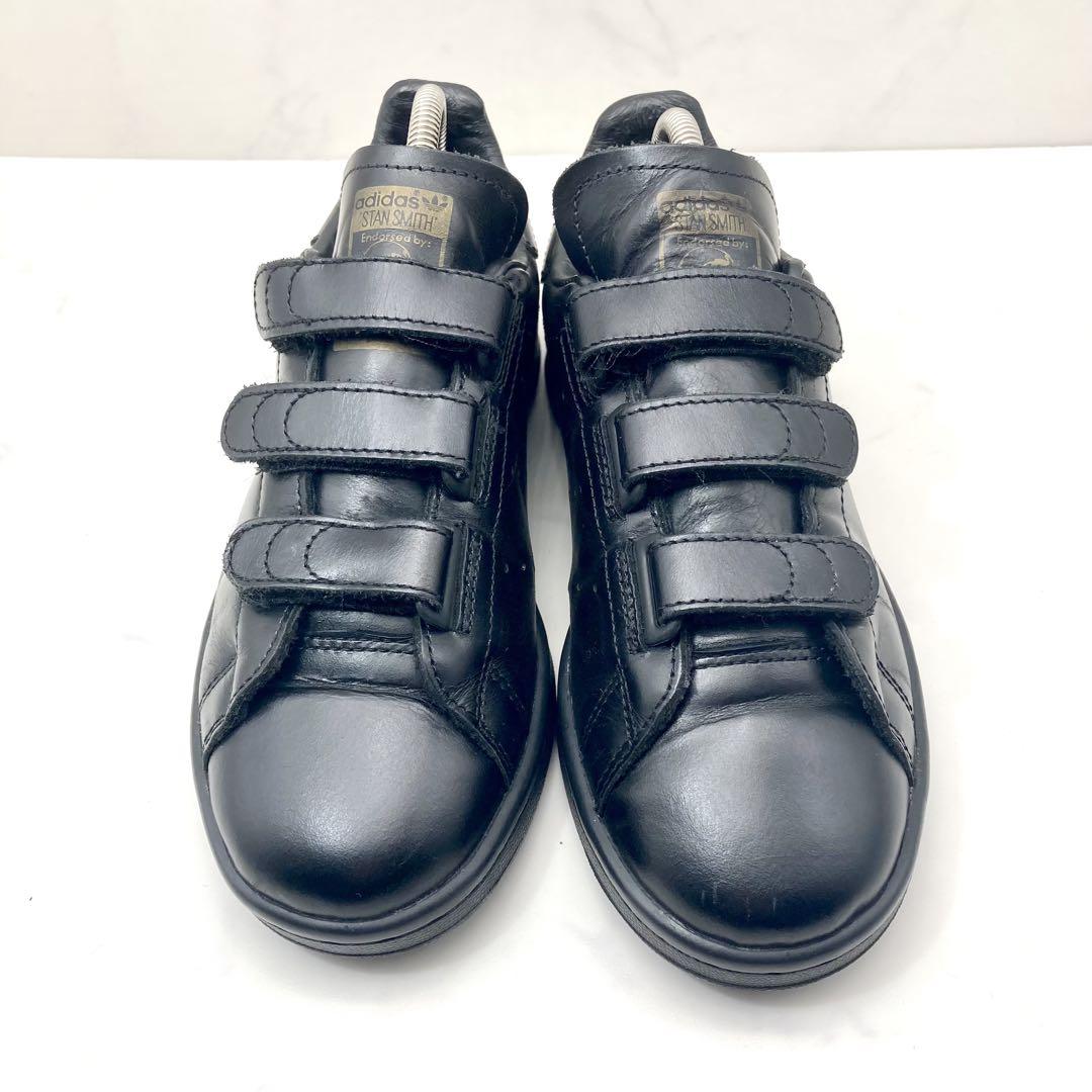 326【希少】adidas ×NIGO レザースニーカー黒 ベルクロ22.0cm