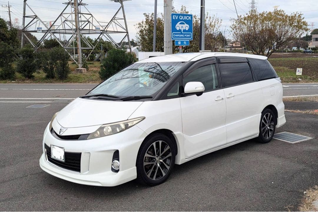 上エスティマ後期フルエアロ タイヤ9インチストラーダナビ記録簿有諸費用なし目立った傷や汚れなし