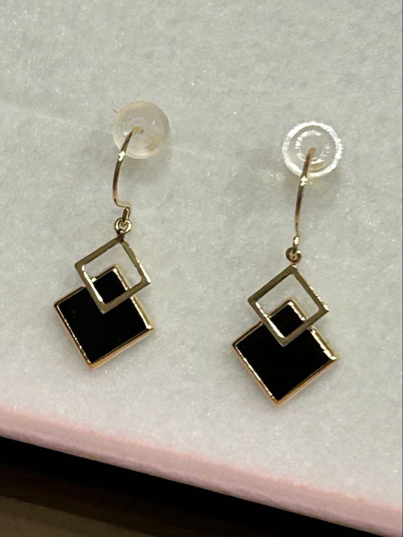 【残りわずか】 大特価‼️ほぼ未使用品✨K18ゴールド×オニキスのフックピアス アクセサリー