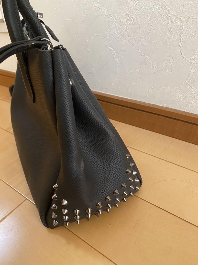 大人気！まとめ一覧 ジャンニキャリーニ ハンドバッグ スタッズ PVC ブラック IENA バッグ
