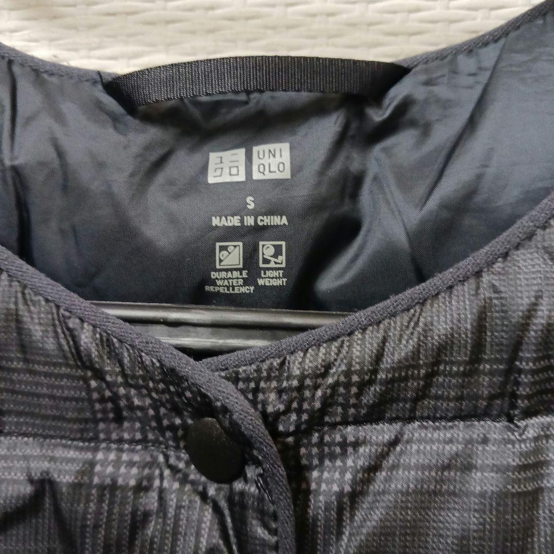 UNIQLO ウルトラライトダウンベスト グレンチェック柄 ブラック