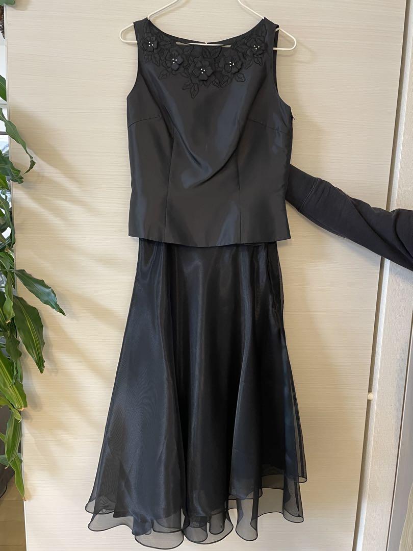 シンプル サテン ワンショルダー ロングドレス グレーパープル L