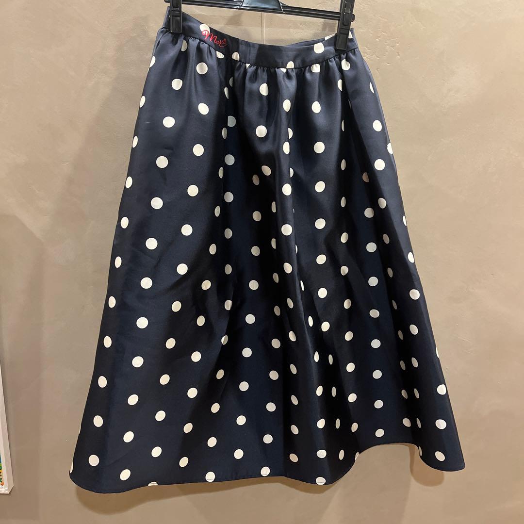 完売品！ネイビー　Mardi ドット柄 フレアスカート Mサイズ