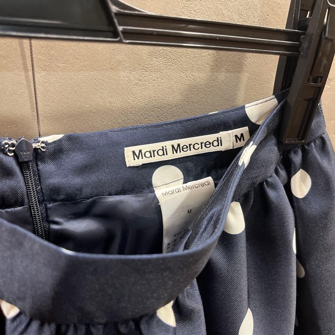 完売品！ネイビー　Mardi ドット柄 フレアスカート Mサイズ