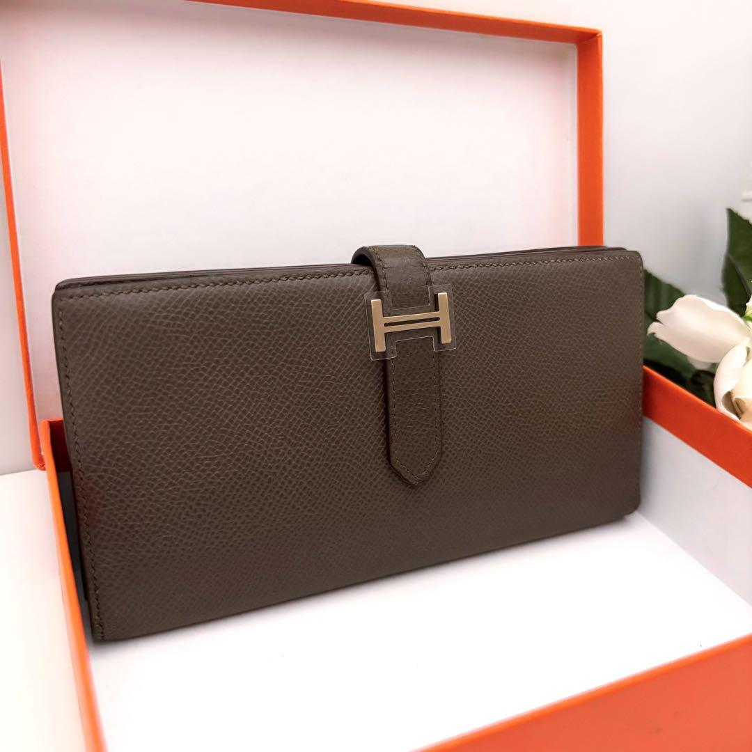 大人気✨️HERMES エルメス べアン スフレ 長財布 エトゥープ ブラウン