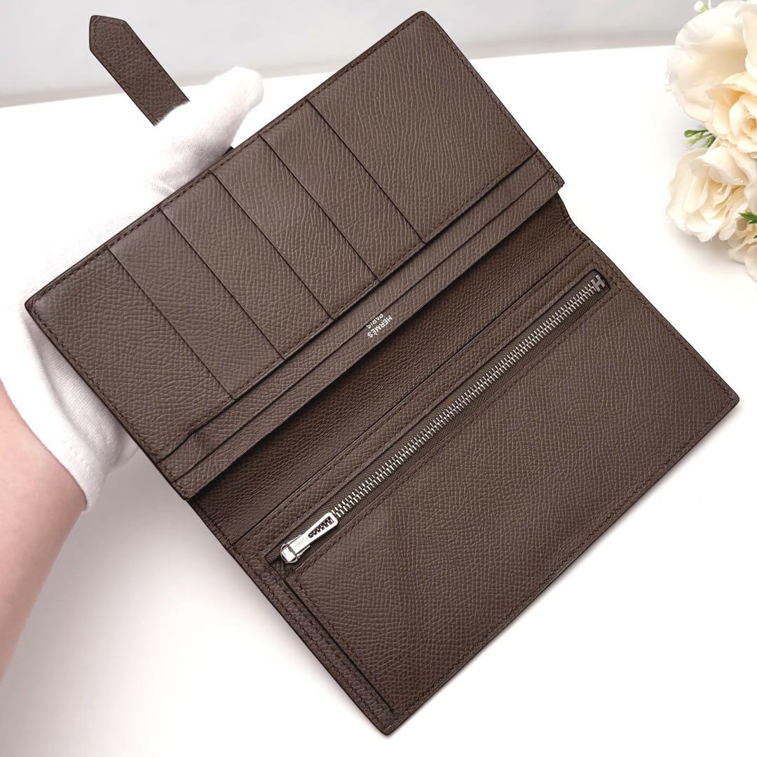 大人気✨️HERMES エルメス べアン スフレ 長財布 エトゥープ ブラウン