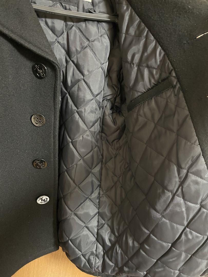 ツインズぱぱ　Schott 黒 ウールピーコート シングル　アメリカ製