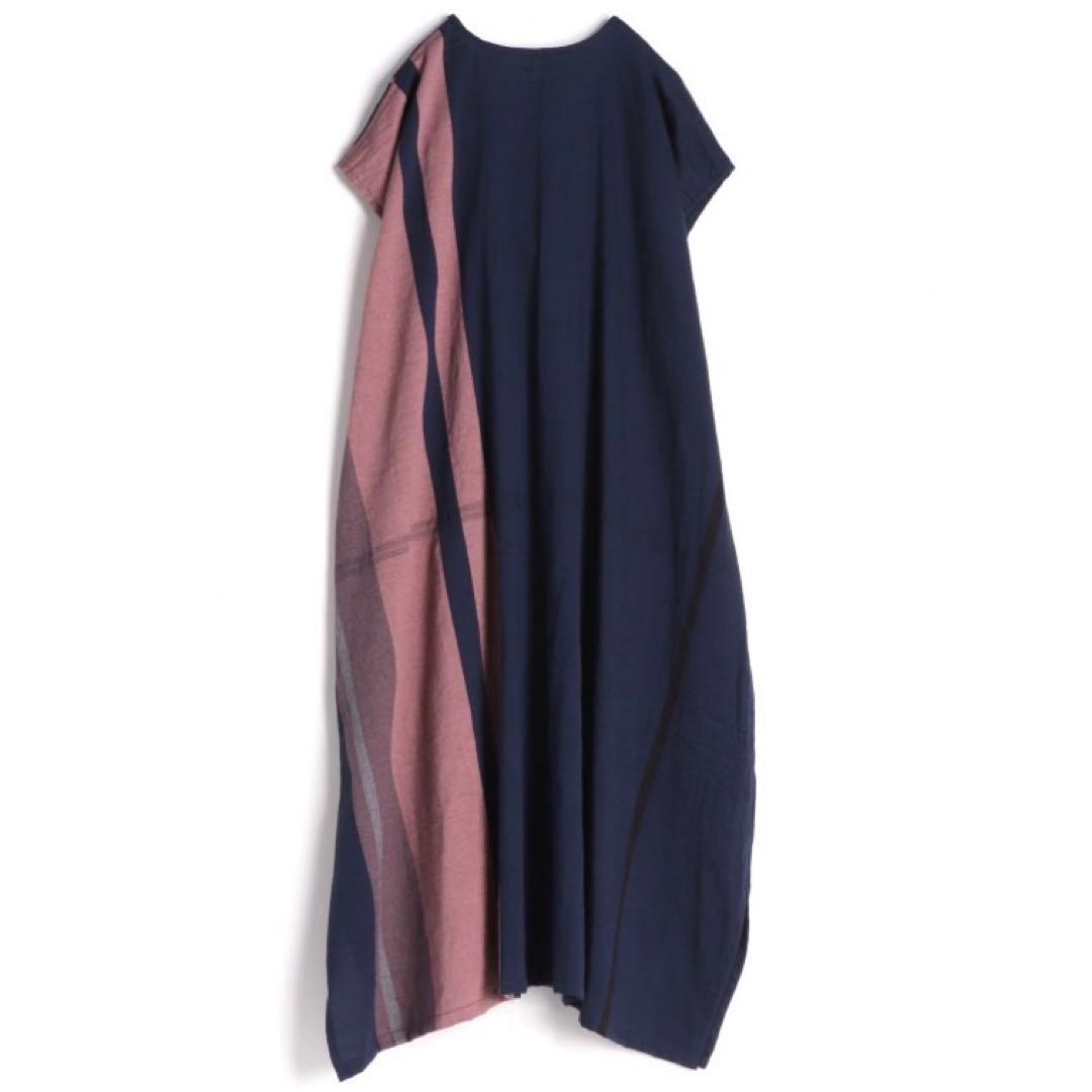 [新品]tamaki niime・タマキニイメ・fuwa-T longネイビー系