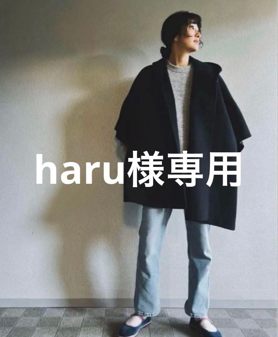 フード付きブラックポンチョ ケープコート SIZE
