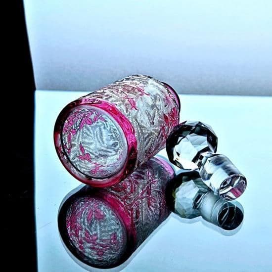 花のオールドバカラ エグランチエの香水瓶#40【1916年カタログ】ピンク