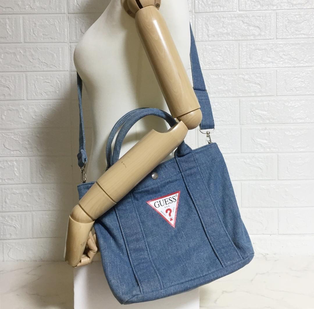 no35474 GUESS ゲス デニム 2way ショルダー トート バッグ