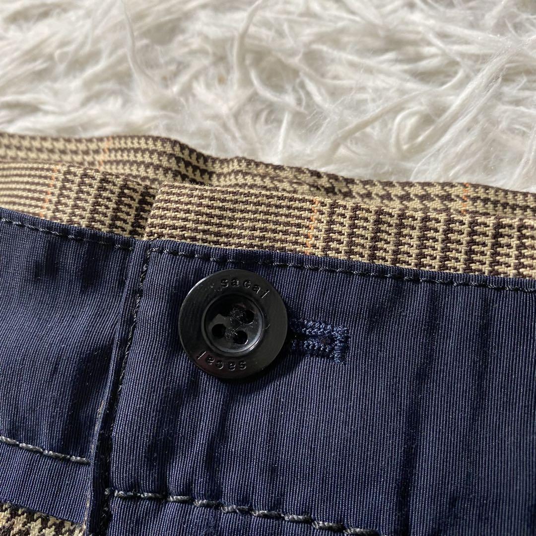 極美品】サカイ　ハーフパンツ　19SS　千鳥格子　ベルト付き　サイズ1　Sサイズ