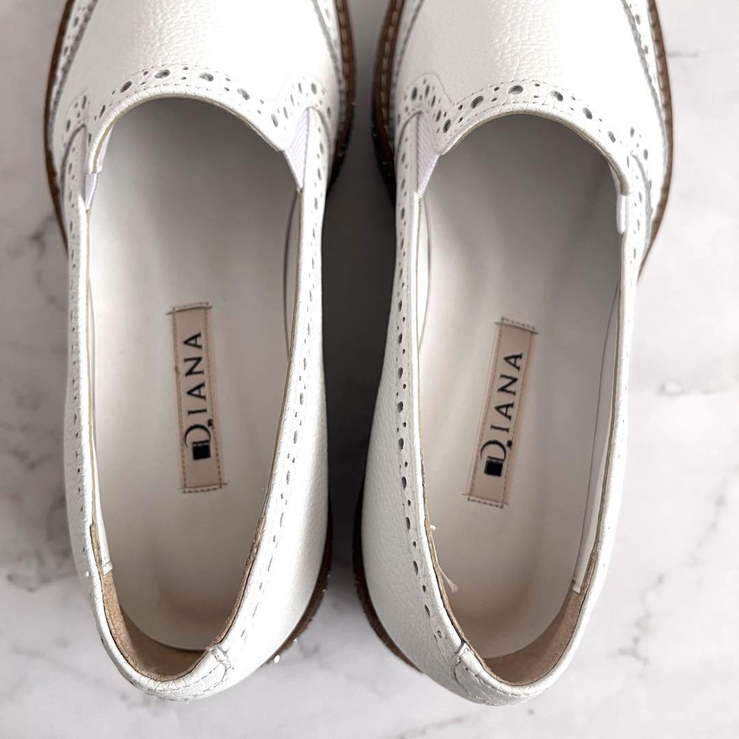 未使用級 DIANA ダイアナ 厚底グリッターローファー スリッポン