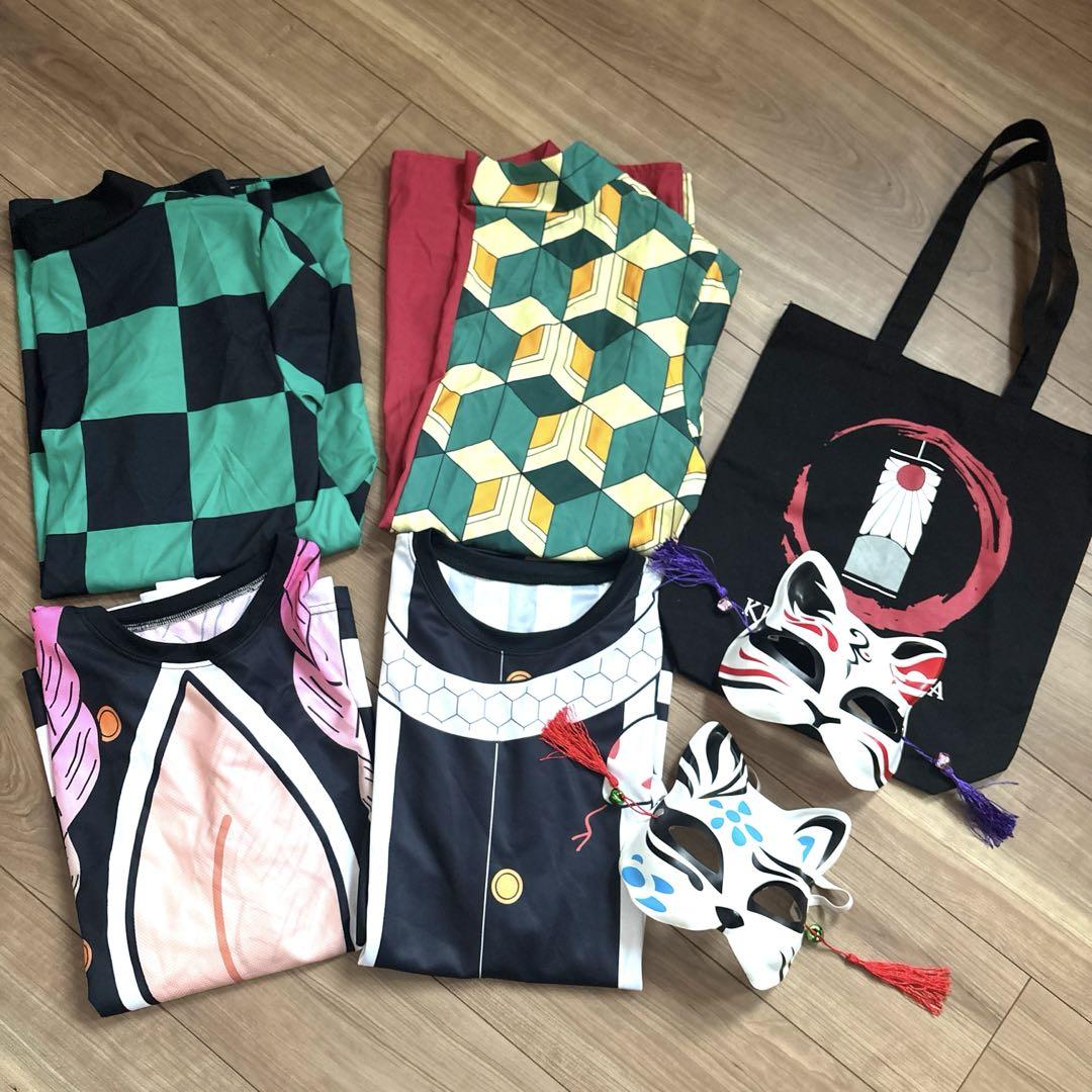 鬼滅の刃　長袖Tシャツ　羽織　バック　おめん