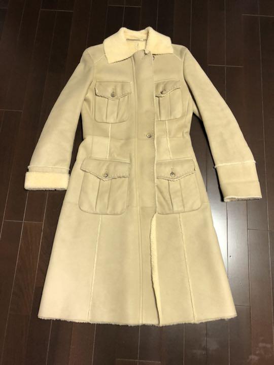 sankyo shokai ムートン コート ボトルネック 七分袖
