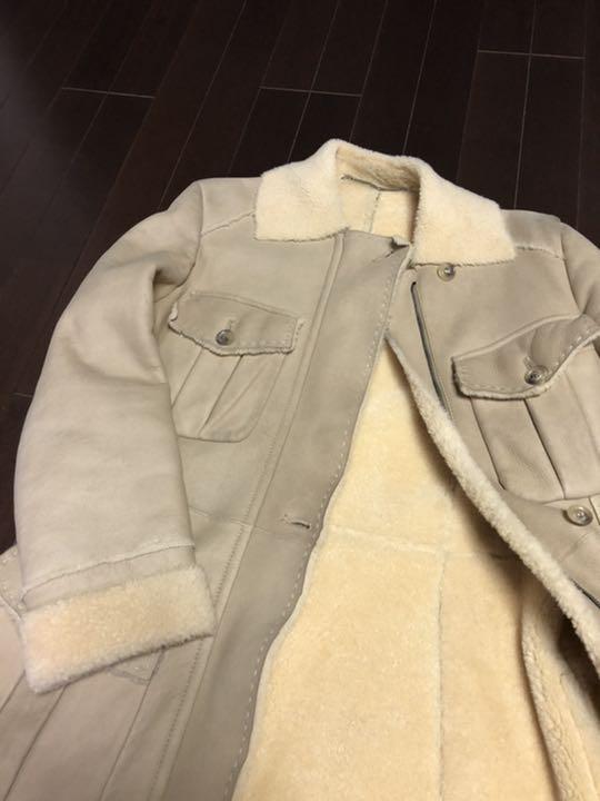 sankyo shokai ムートン コート ボトルネック 七分袖